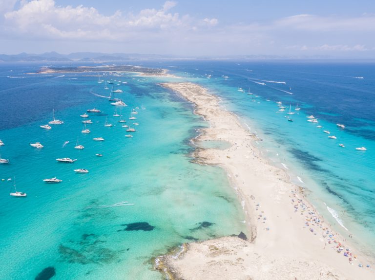 Aerial overhead of Formentera