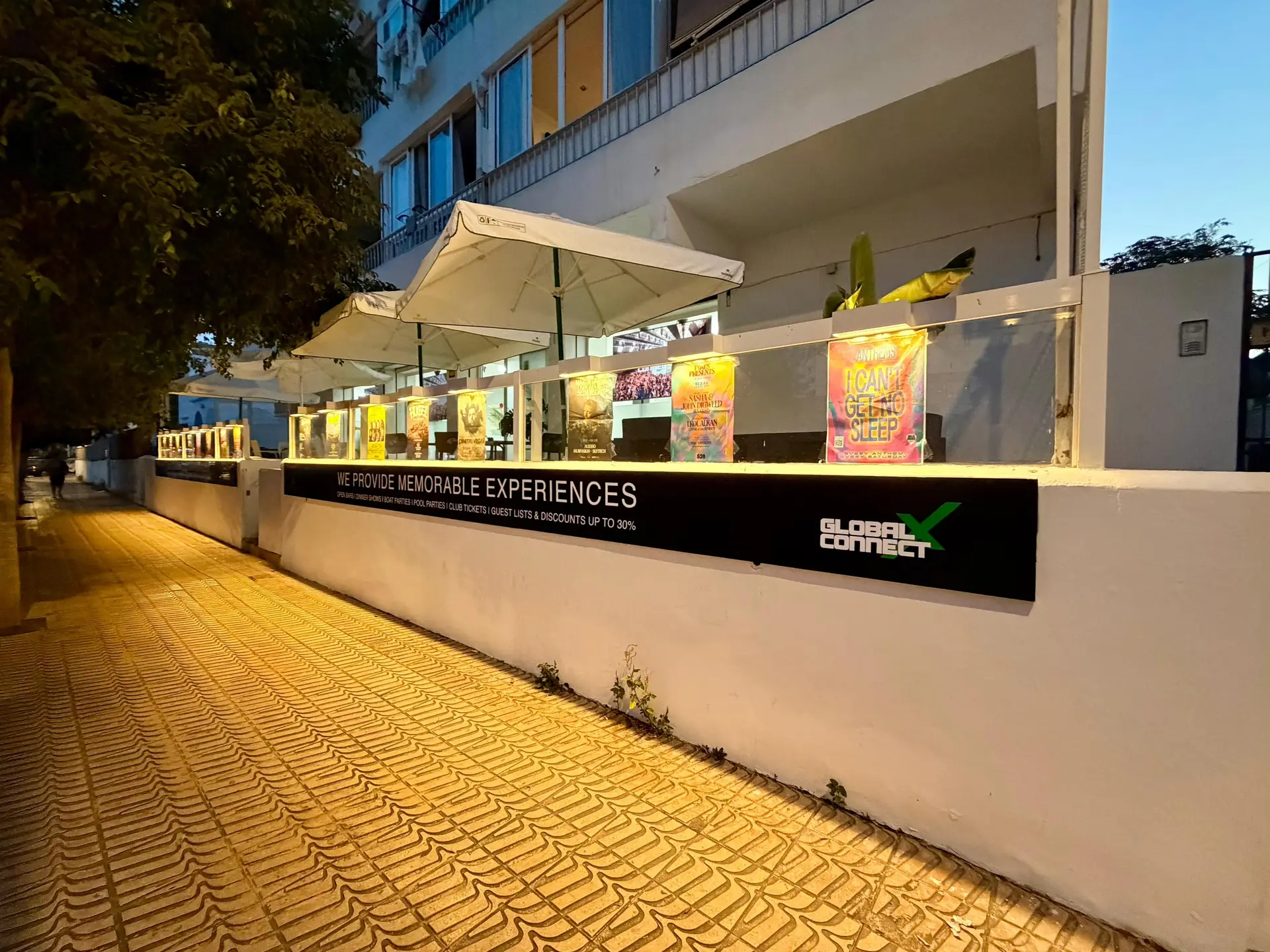 GXC Ibiza office at dusk — we provide memorable experiences