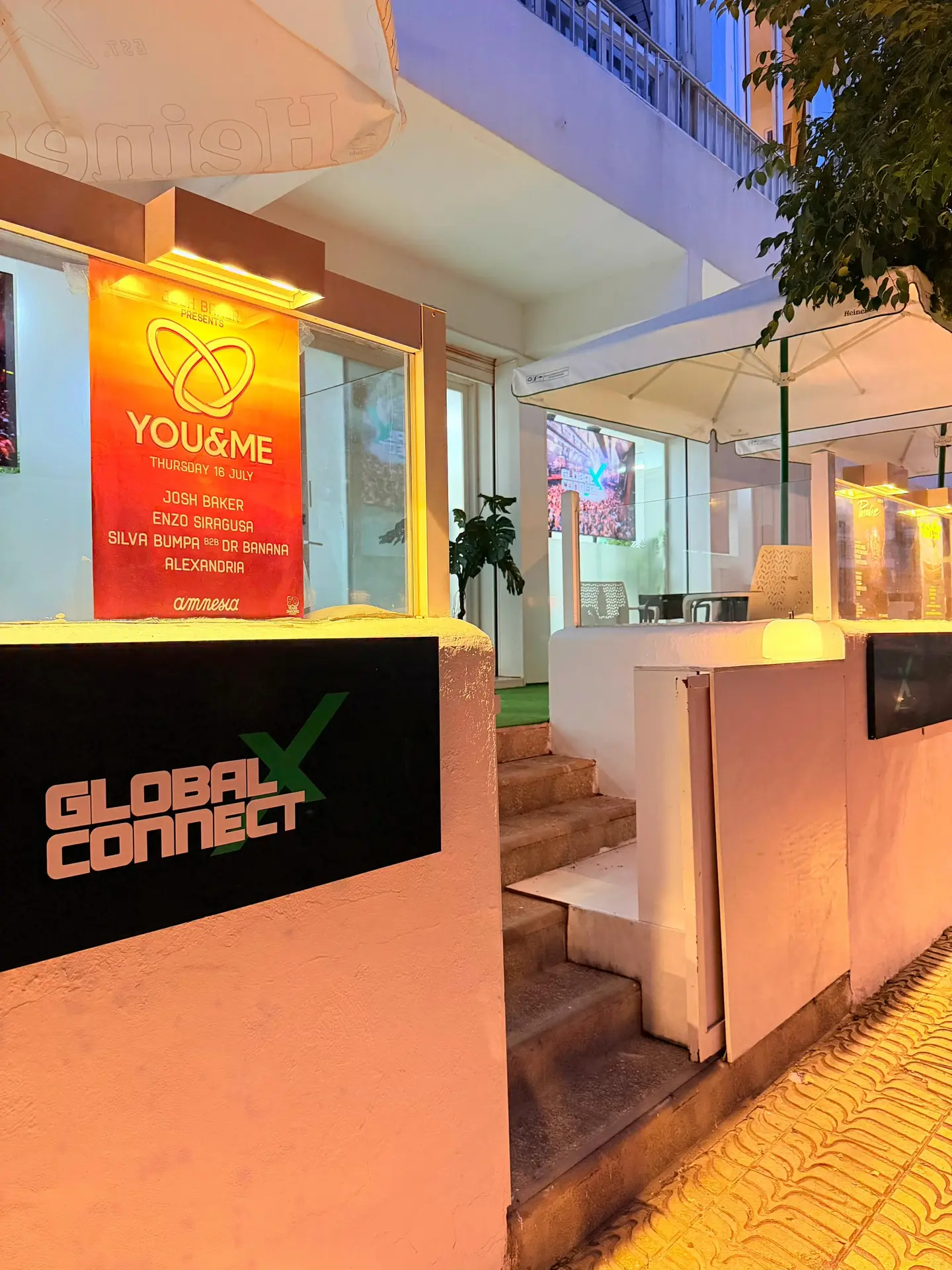 GXC Ibiza office by night in Figueretas